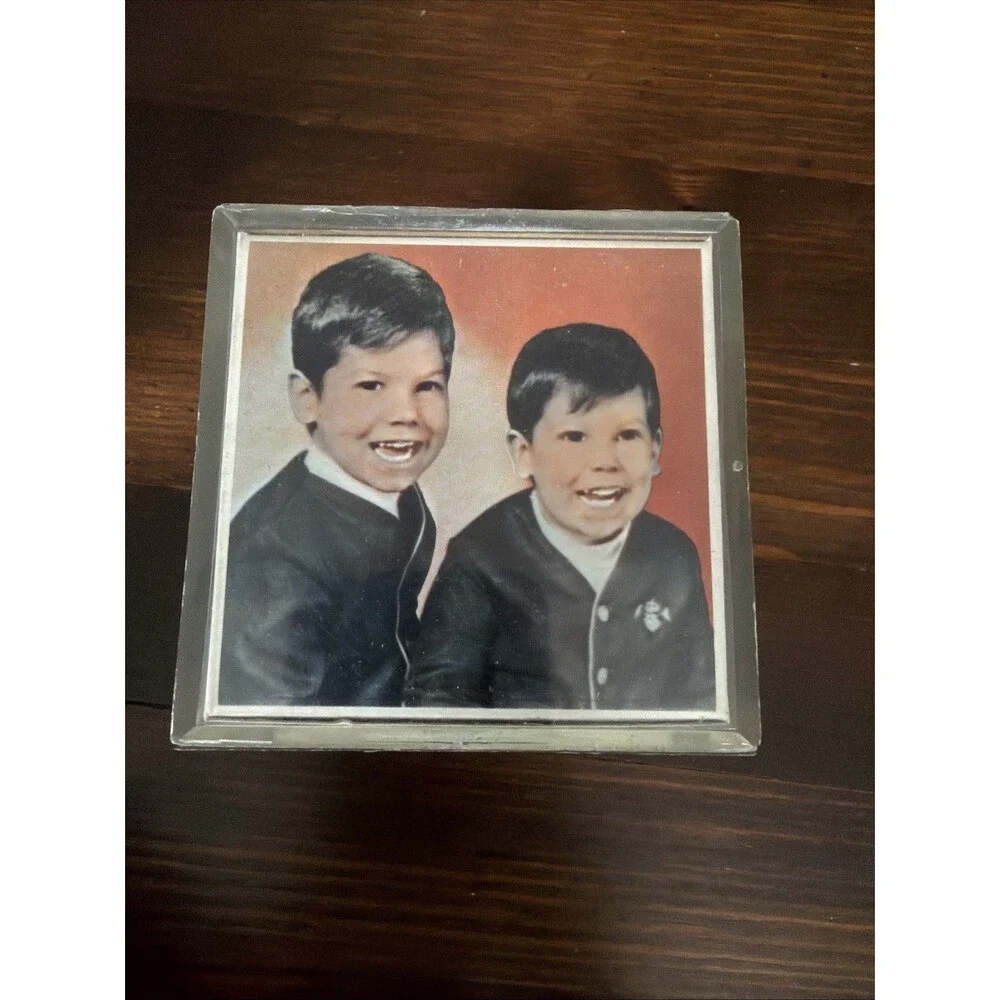 Photo Block Cube Picture Frame Acrylic 6 Instamatic Photos Hong Kong VTG 1970s
